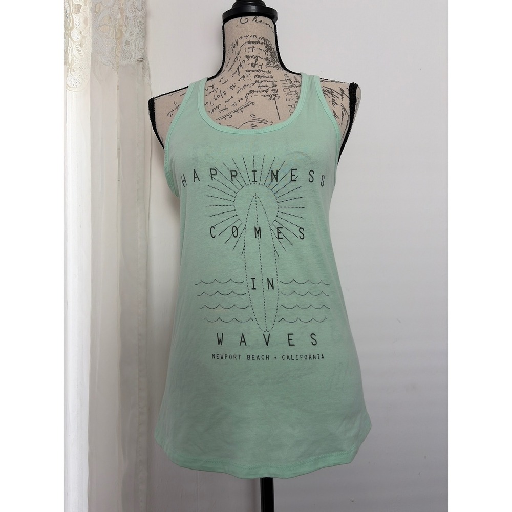 Yesterday's Sportswear Tank Top Women Size M Mint Green Excellent Newport Beach